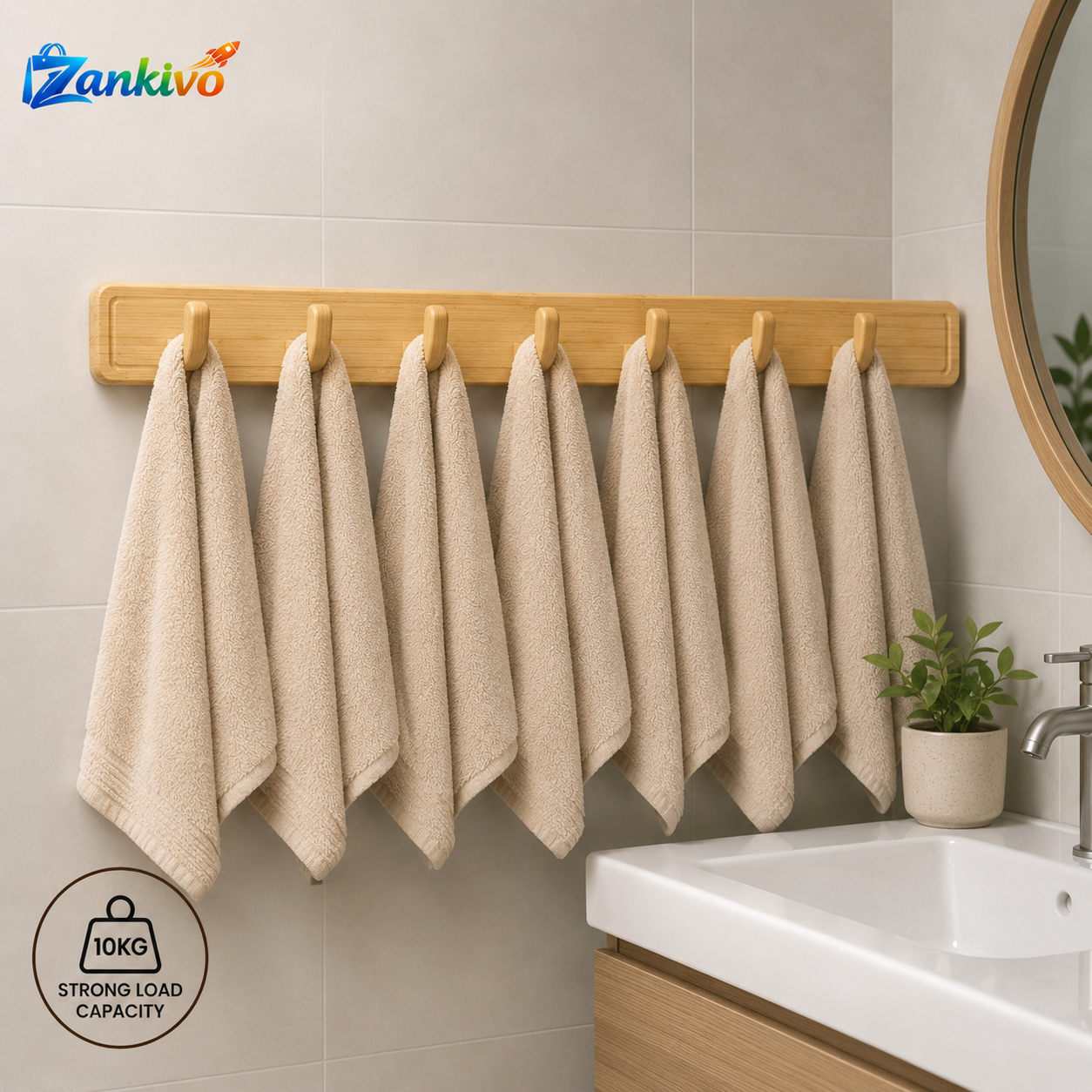 Wood Style Cloth Hook – Heavy Duty Wall Mounted Wooden Coat & Towel Rack