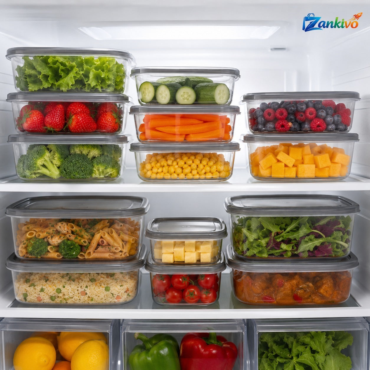 Airtight 3-Piece Food Storage Container Set with Lids | BPA-Free Kitchen Storage Boxes