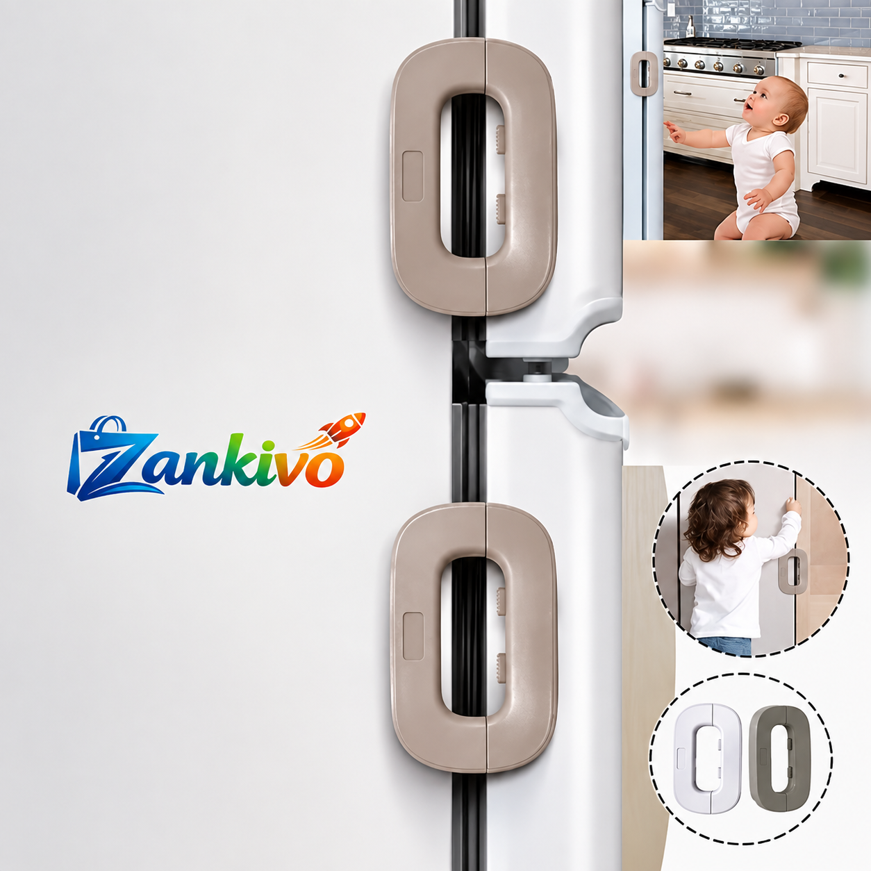 Child Safety Fridge Lock – Premium Baby Proof Cabinet & Refrigerator Door Lock