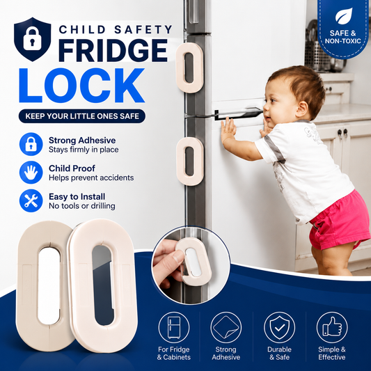 Child Safety Fridge Lock – Premium Baby Proof Cabinet & Refrigerator Door Lock