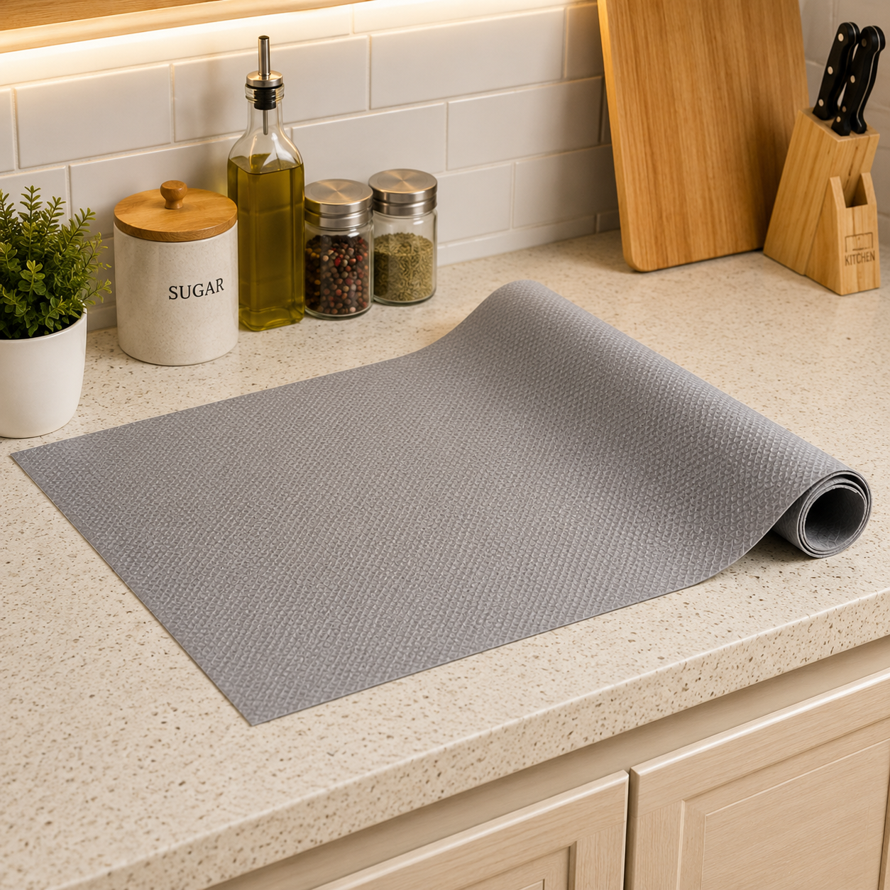 Premium Non-Slip Shelf Liner Roll – Waterproof Refrigerator & Kitchen Cabinet Drawer Mat | Cut-to-Fit Anti-Slip Shelf Protector
