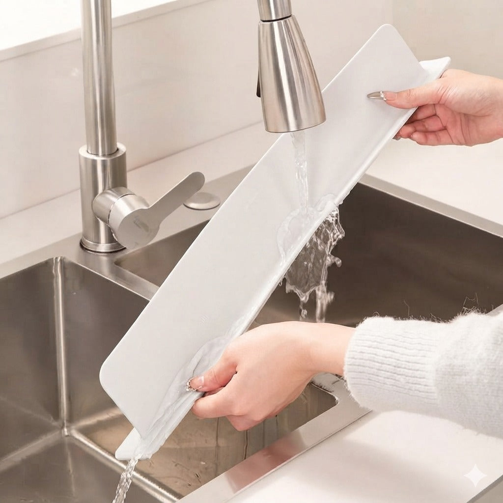 Premium Silicone Kitchen Sink Splash Guard | Anti-Splash Water Barrier