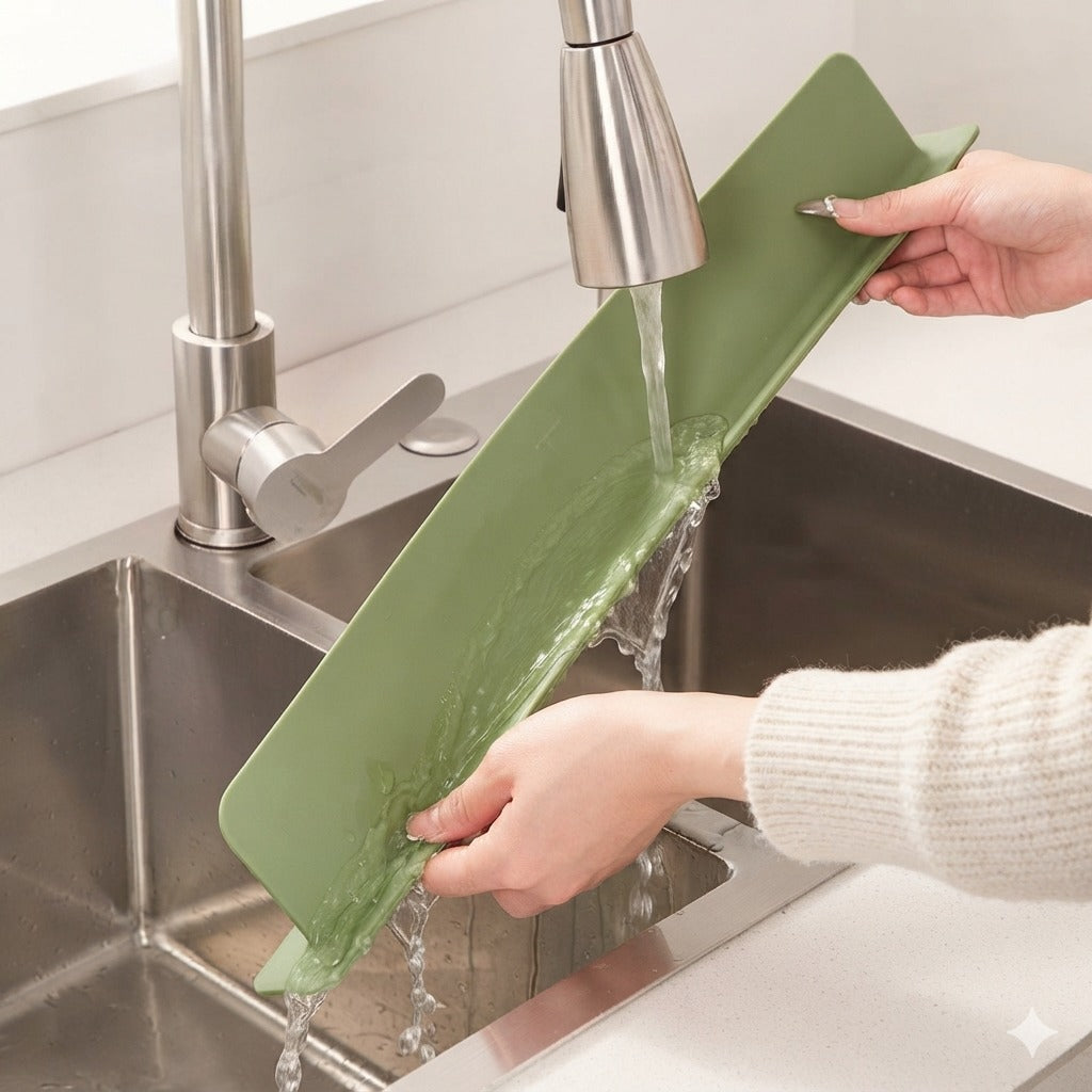 Premium Silicone Kitchen Sink Splash Guard | Anti-Splash Water Barrier