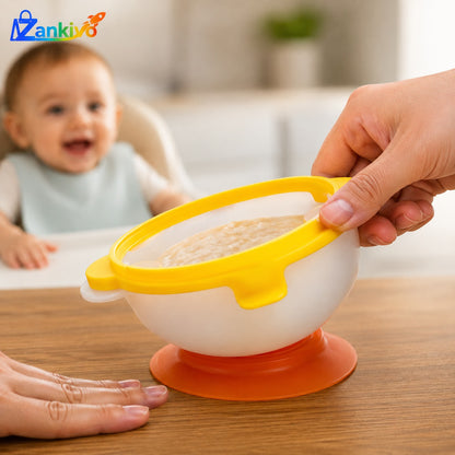 Baby Feeding Bowl with Suction Base & Spoon | BPA-Free Toddler Feeding Bowl