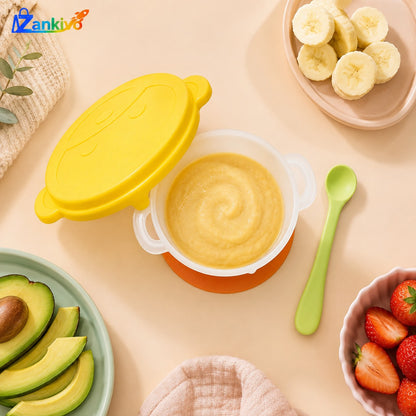 Baby Feeding Bowl with Suction Base & Spoon | BPA-Free Toddler Feeding Bowl
