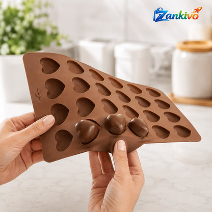 Heart Shape Silicone Chocolate Mold – Non-Stick DIY Candy, Jelly, Ice Cube & Dessert Baking Tray