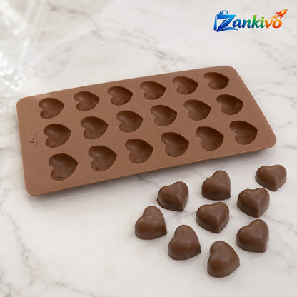 Heart Shape Silicone Chocolate Mold – Non-Stick DIY Candy, Jelly, Ice Cube & Dessert Baking Tray