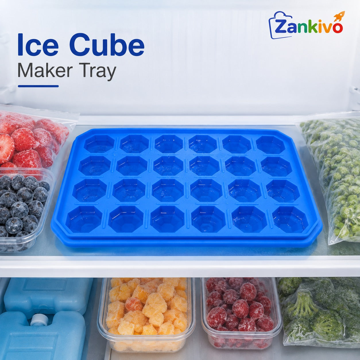 Crystal Ice Cube Tray – Reusable Diamond Ice Cube Mold for Whiskey, Juice, Cocktails & Cold Drinks