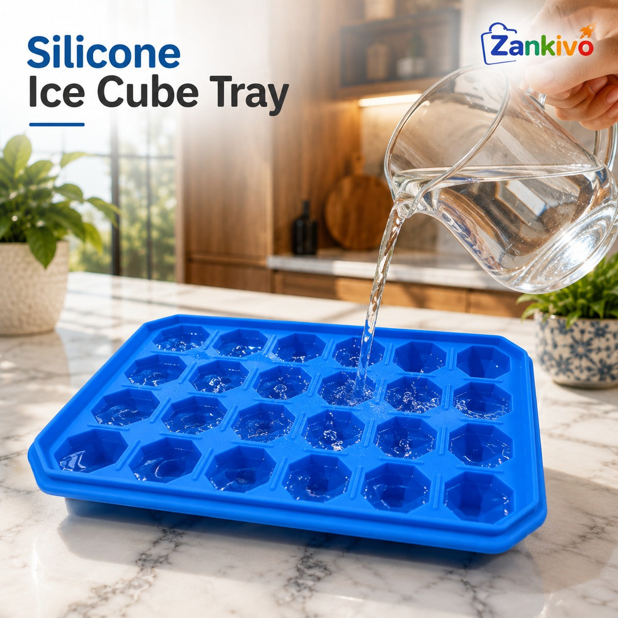 Crystal Ice Cube Tray – Reusable Diamond Ice Cube Mold for Whiskey, Juice, Cocktails & Cold Drinks