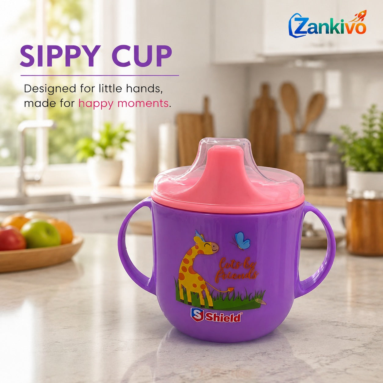 Shield Baby Classic Training Cup 180ml – BPA Free Sippy Cup with Spill-Proof Spout & Easy Grip Handles for Babies