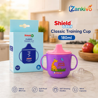Shield Baby Classic Training Cup 180ml – BPA Free Sippy Cup with Spill-Proof Spout & Easy Grip Handles for Babies