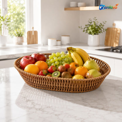 Premium Woven Fruit Basket | Decorative Kitchen Fruit & Vegetable Storage Basket