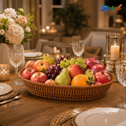 Premium Woven Fruit Basket | Decorative Kitchen Fruit & Vegetable Storage Basket
