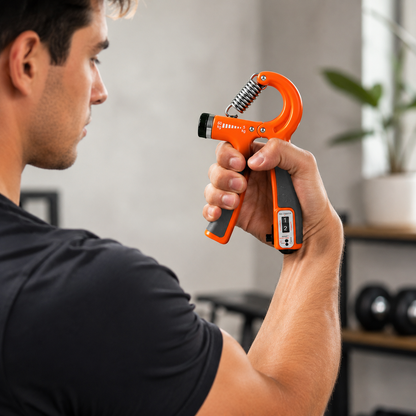 Adjustable Hand Grip Strengthener with Digital Counter | Forearm & Finger Exerciser (5-60KG)