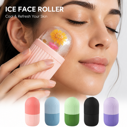 Ice Cube Roller Massager for Face, Eyes & Neck | Silicone Ice Roller