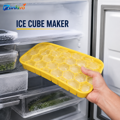 Ice Cube Tray | Flexible Silicone Ice Cube Maker | Easy Release Ice Mold | Food Grade Freezer Tray