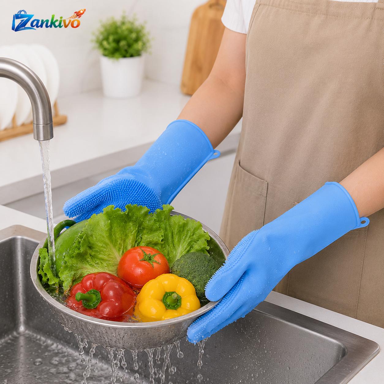 Silicone Cleaning Gloves | Heat Resistant Scrubbing Gloves for Kitchen & Household Cleaning