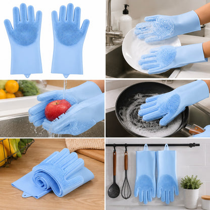 Silicone Cleaning Gloves | Heat Resistant Scrubbing Gloves for Kitchen & Household Cleaning