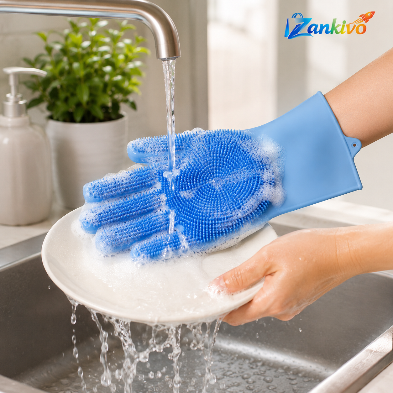 Silicone Cleaning Gloves | Heat Resistant Scrubbing Gloves for Kitchen & Household Cleaning
