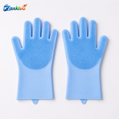 Silicone Cleaning Gloves | Heat Resistant Scrubbing Gloves for Kitchen & Household Cleaning