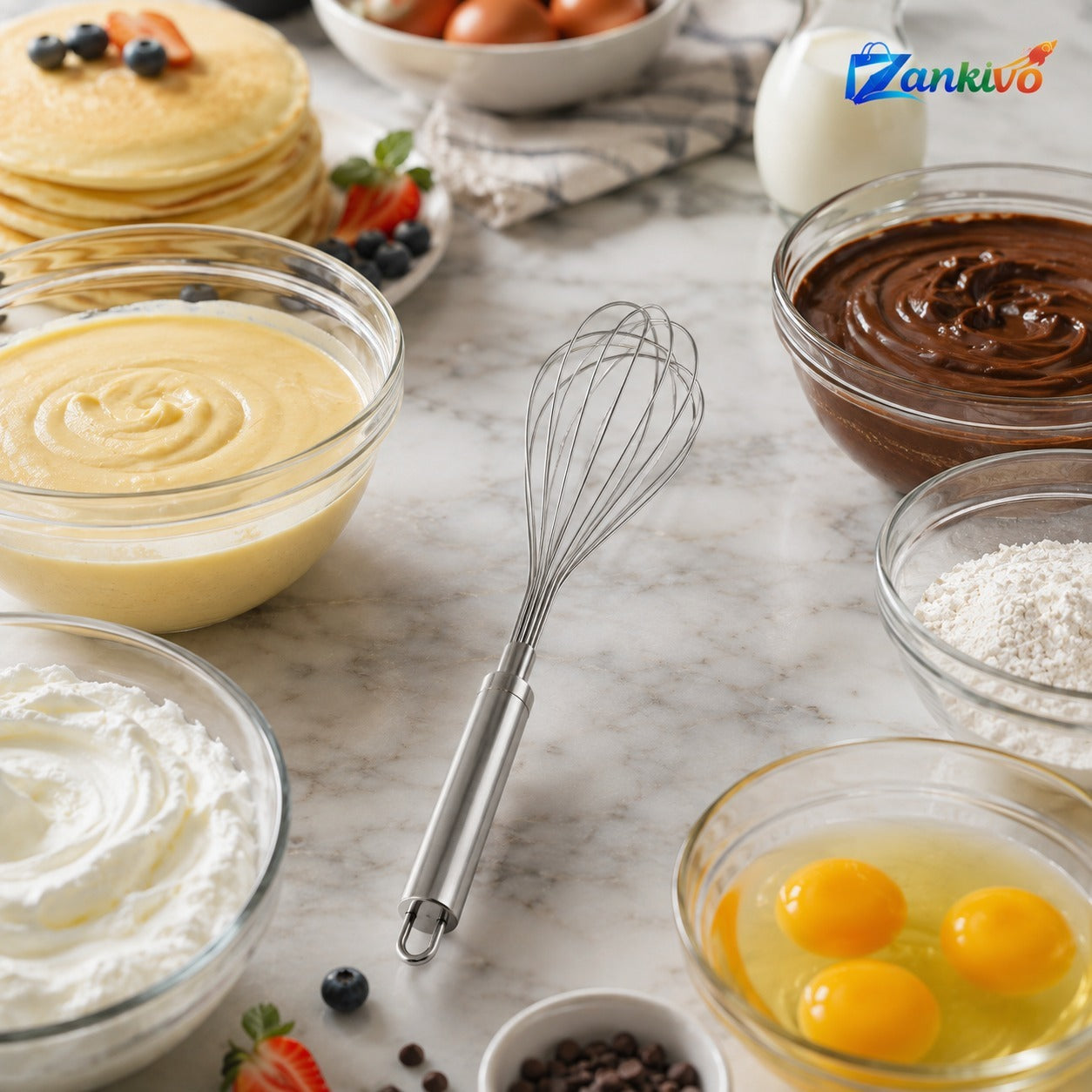Stainless Steel Balloon Whisk | Hand Egg Beater & Baking Whisk for Kitchen