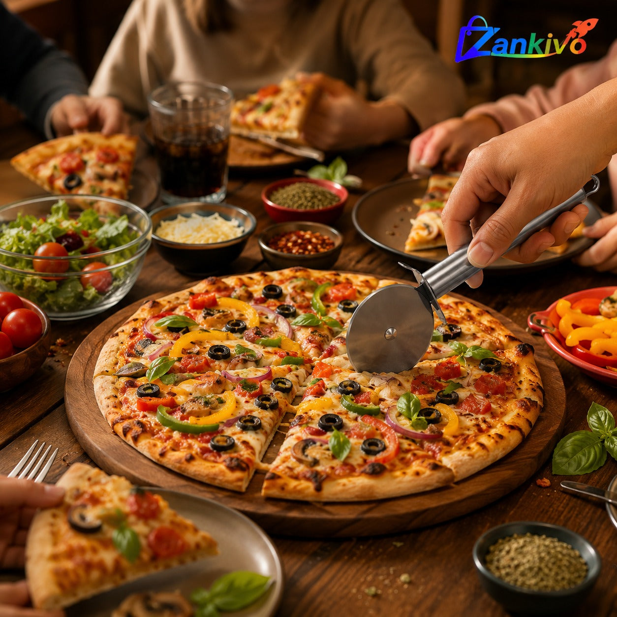 Premium Pizza Cutter Wheel | Stainless Steel Pizza Slicer for Home Kitchen
