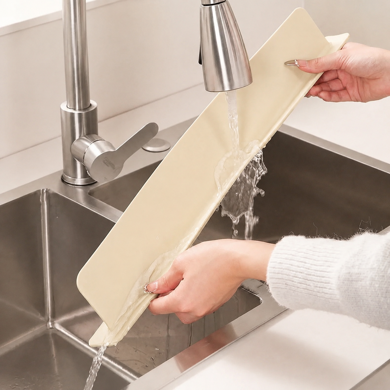 Premium Silicone Kitchen Sink Splash Guard | Anti-Splash Water Barrier