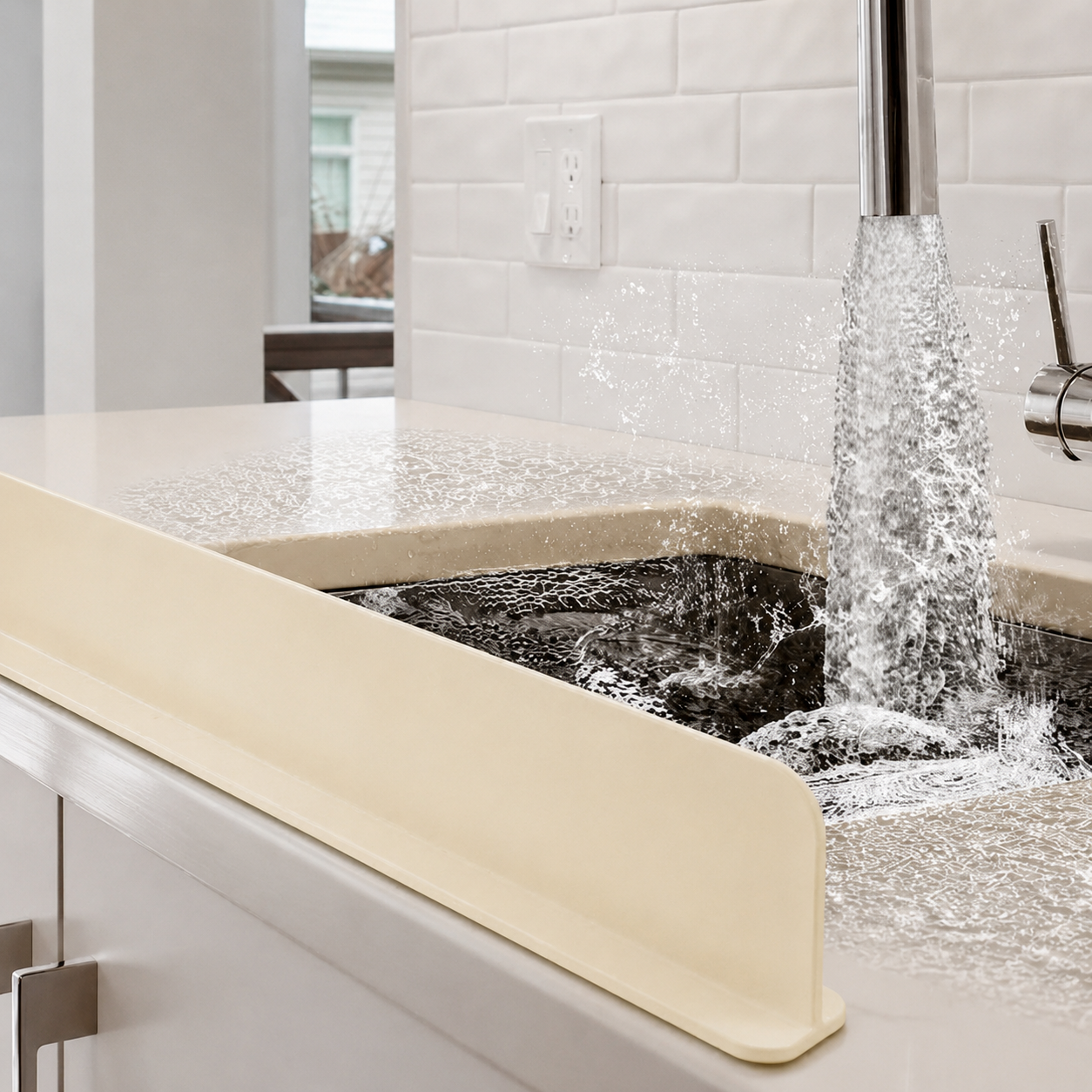Premium Silicone Kitchen Sink Splash Guard | Anti-Splash Water Barrier