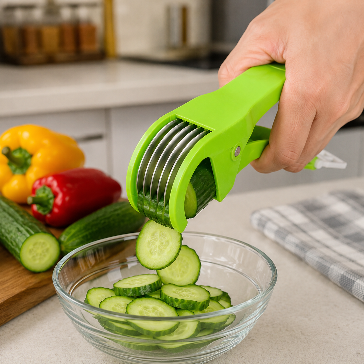 Premium Multi-Blade Vegetable Cutter | 5 Blade Handheld Veg Slicer for Carrot, Cucumber, Onion & Potato