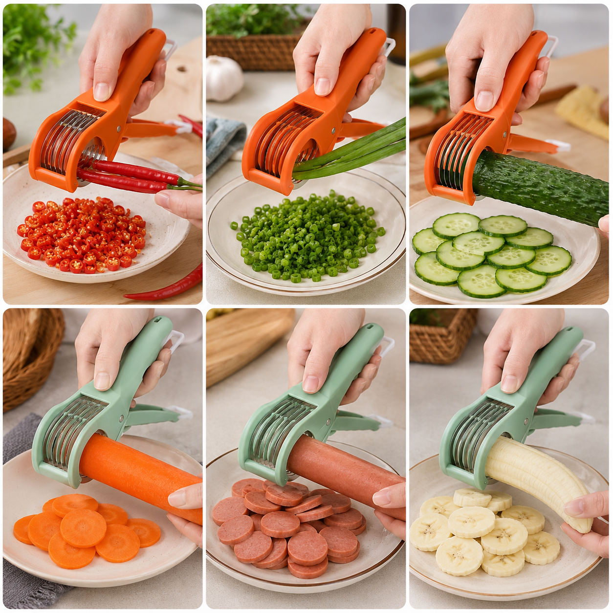 Premium Multi-Blade Vegetable Cutter | 5 Blade Handheld Veg Slicer for Carrot, Cucumber, Onion & Potato