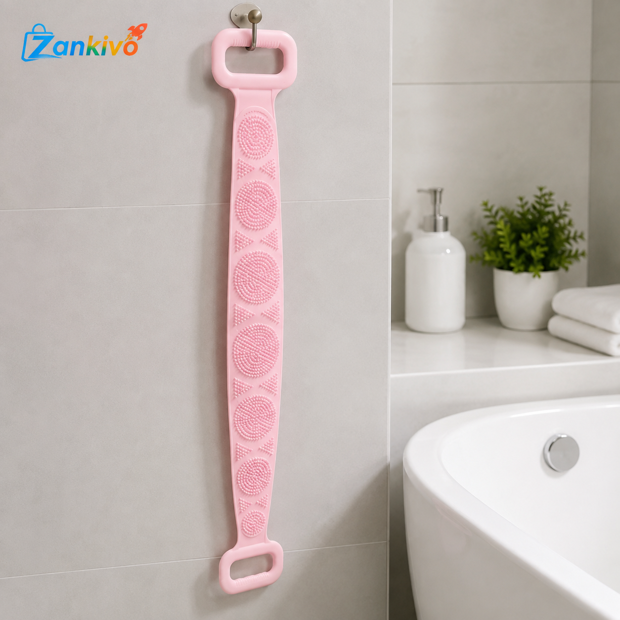 Silicone Back Scrubber | Soft Exfoliating Bath Belt for Deep Body Cleaning