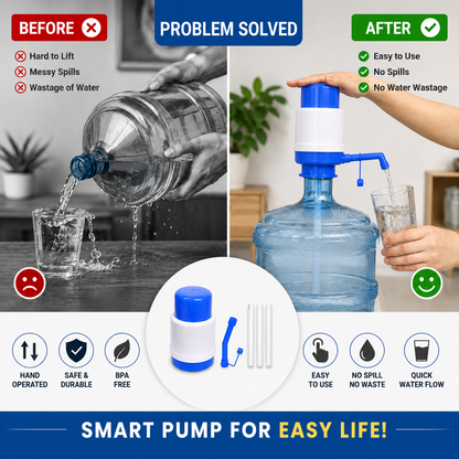 Hand Press Water Pump Dispenser | Easy Water Bottle Pump