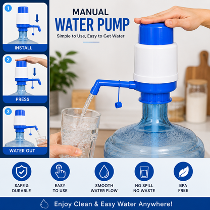 Hand Press Water Pump Dispenser | Easy Water Bottle Pump